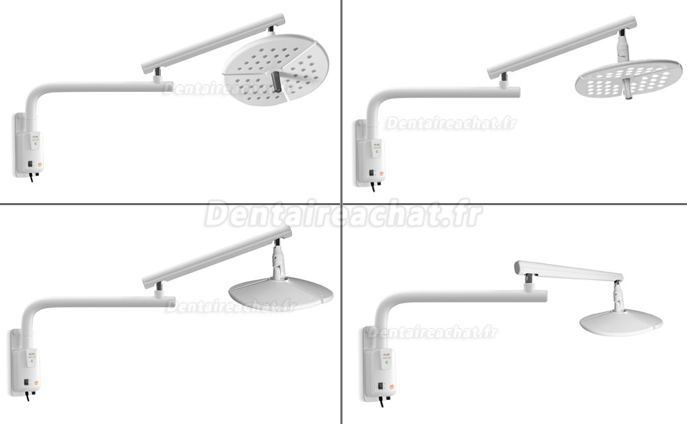 Lampe chirurgicale dentaire LED KWS KD-2036B-4, 80 W, &agrave; montage mural